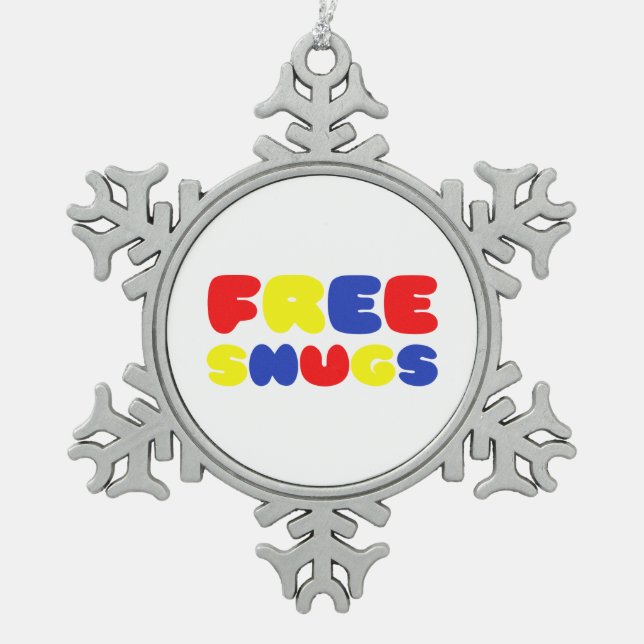 KOSTENLOSE SNUGS SCHNEEFLOCKEN Zinn-Ornament (Vorderseite)