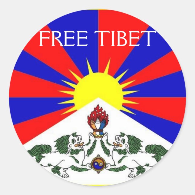 KOSTENLOSE TIBET-Aufkleber Runder Aufkleber (Vorderseite)
