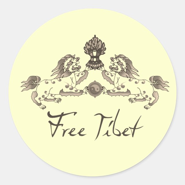 KOSTENLOSE TIBET-T - SHIRT & GEAR RUNDER AUFKLEBER (Vorderseite)