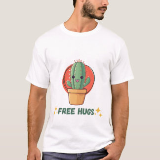 Kostenlose Umarmungen Kaktus Lustiges T-Shirt für 