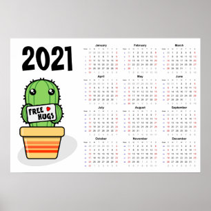Kostenlose Umarmungen Kalender 2021 Poster - Sonnt