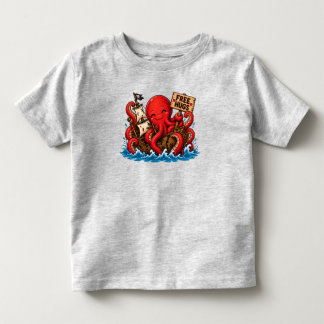 Kostenlose Umarmungen Kraken! Süßes DND-Meerungehe Kleinkind T-shirt