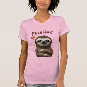 Kostenlose Umarmungen Süßer Faultier T-Shirt