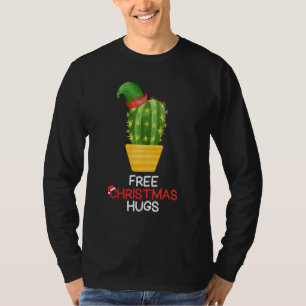 Kostenlose Weihnachtshugs Kaktus T-Shirt