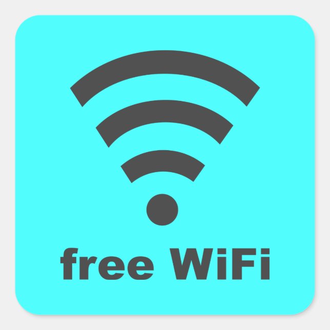 KOSTENLOSE WIFI Vector COMPUTER INTERNET-WERBUNG Quadratischer Aufkleber (Vorderseite)