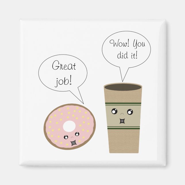 Kostenloser Kaffee und Donut Magnet (Vorne)