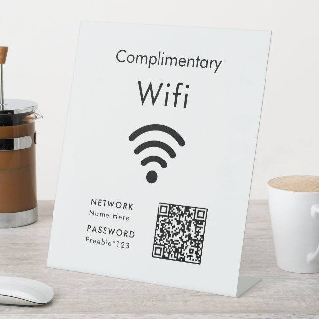 Kostenloser Wifi-Code Schwarz & Weiß Sockelschild (In Situ)