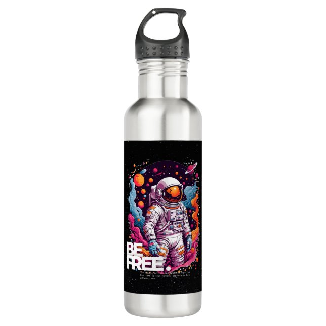 KOSTENLOSES Astronautendesign Edelstahlflasche (Vorderseite)