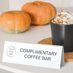 Kostenloses Kaffee-Bar-Logo-Schild, Tischaufsteller