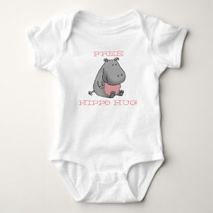 Kostenloses Nilpferd-Umarmen Baby Strampler