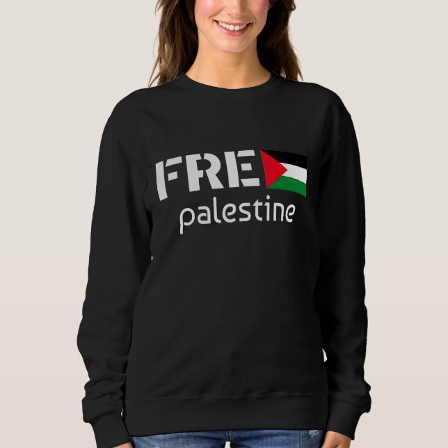 Kostenloses palästinensisches Zitat mit Fahne zur  Sweatshirt (Vorderseite)