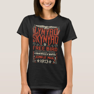 Kostenloses Vogel-Shirt, Free Bird Tee, Retro-Musi T-Shirt