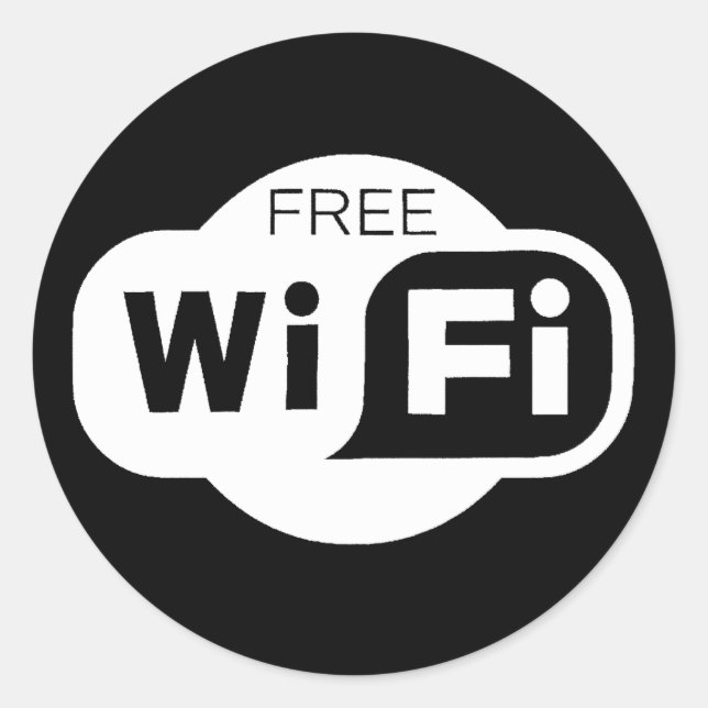 Kostenloses W-LAN Runder Aufkleber (Vorderseite)