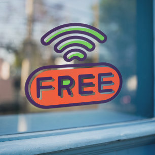 Kostenloses WI-FI Connect Restaurant Bar Fensteraufkleber