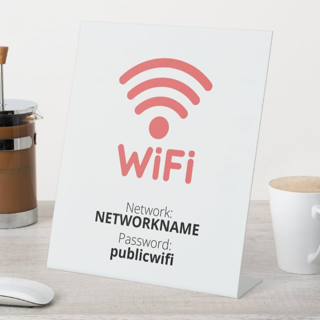 Kostenloses WiFi Pedestal-Zeichen Sockelschild (In Situ)