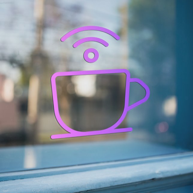 Kostenloses WLAN mit Kaffee-Fensterheber Fensteraufkleber (Von Creator hochgeladen)