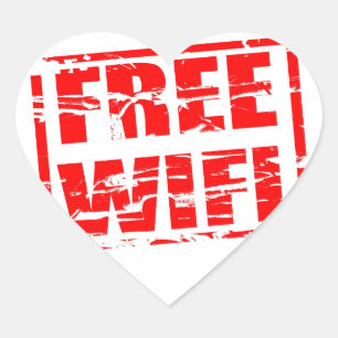 Kostenloses WLAN roter Gummistempeleffekt Herz-Aufkleber