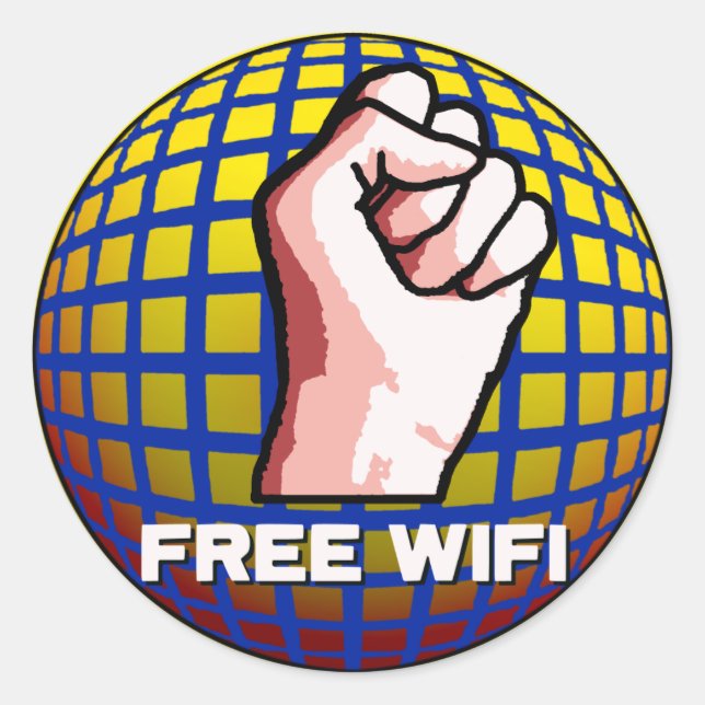 Kostenloses WLAN Runder Aufkleber (Vorderseite)