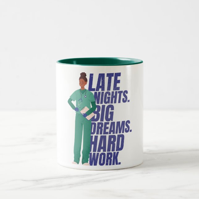 Kostenvoranschlag für harte Arbeit Zweifarbige Tasse (Mittel)