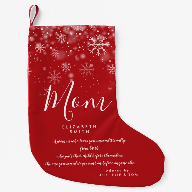 Kostenvoranschlag für personalisierte Mama Schneef Kleiner Weihnachtsstrumpf (Vorderseite)