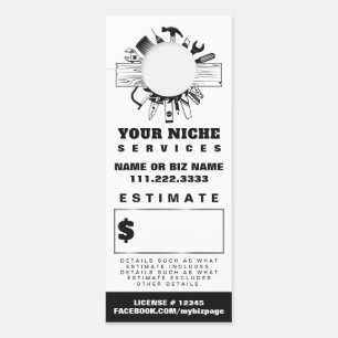 *~* Kostenvoranschlag Handwerker QR Holzwerkzeuge Türanhänger