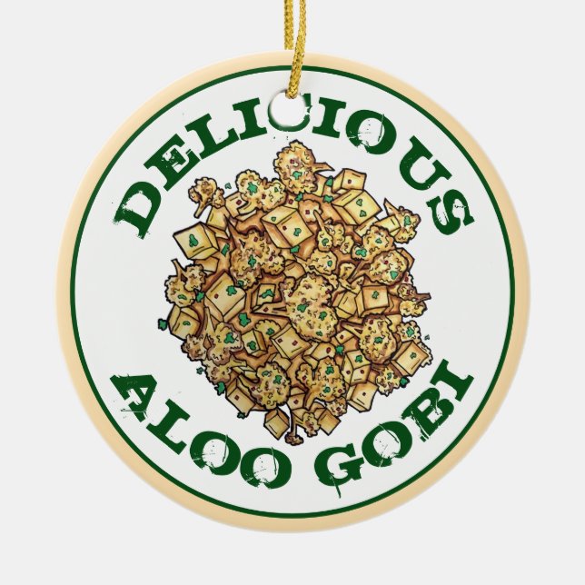 Köstliche Aloo Gobi Indian Food Cauliflower Curry Keramik Ornament (Vorne)