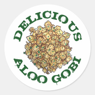 Köstliche Aloo Gobi Indian Food Cauliflower Curry Runder Aufkleber