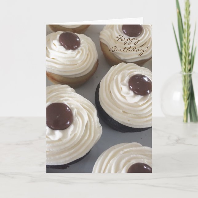 Köstliche Cupcakes zum Geburtstag Karte (Vorderseite)