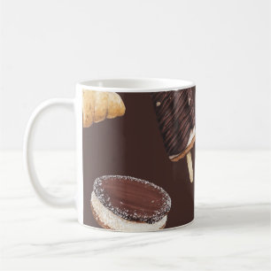 Köstliche Desserts: Muster der Speiseauswahl Kaffeetasse