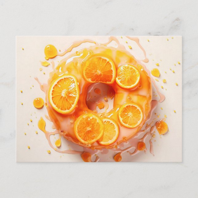 Köstliche Donut mit Zuckerverglasung, Topansicht.  Postkarte (Vorderseite)