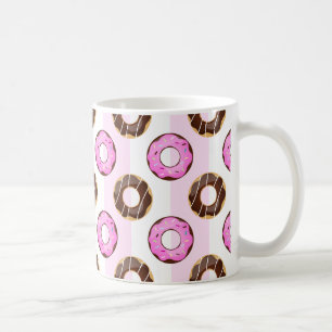 Köstliche Donuts Pink Stripes Muster Tasse