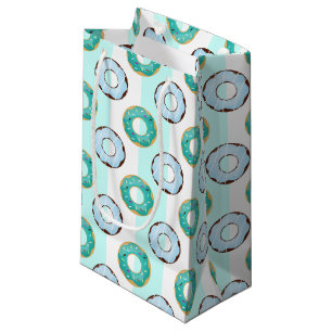 Köstliche Donuts Türkis Streifen Geschenktasche Kleine Geschenktüte
