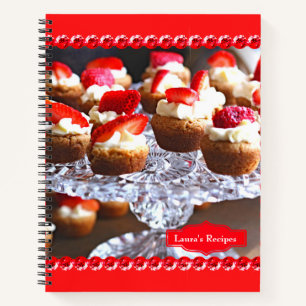 Köstliche Erdbeere Cupcakes Dessert Rezept Notizbuch