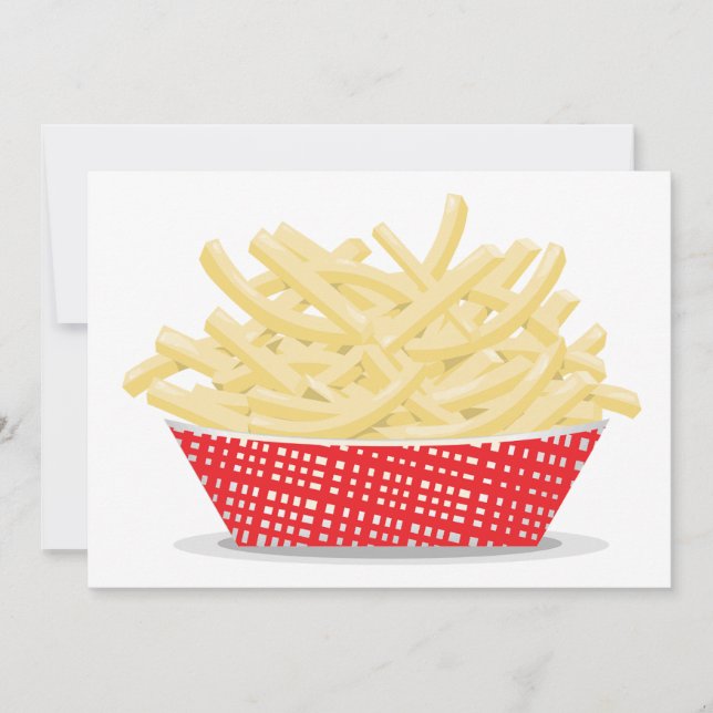 Köstliche französische Fries Retro Fast Food Einladung (Vorderseite)