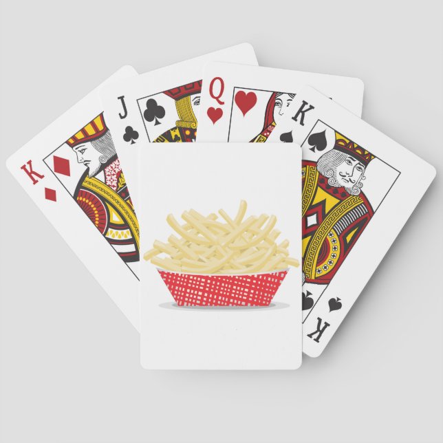 Köstliche französische Fries Retro Fast Food Spielkarten (Rückseite)