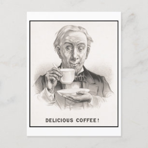 Köstliche Kaffeekarte Vintage Postkarte