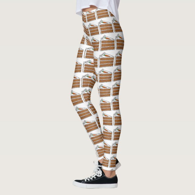 Köstliche Karottenkuchen Slice Dessert Feinschmeck Leggings (Links)
