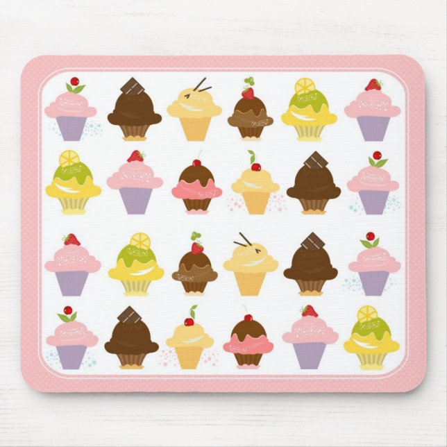 Köstliche kleine Kuchen Mousepad (Vorne)