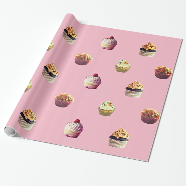 Köstliche Kuchen-glattes Packpapier, rosa Geschenkpapier (Ungerollt)