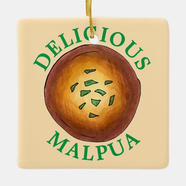 Köstliche Malpua Indian Pancake Mithai Süßigkeiten Keramikornament (Vorderseite)