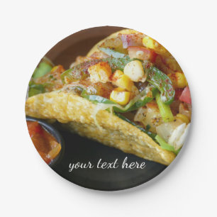 köstliche mexikanische Tacosphotographie Pappteller