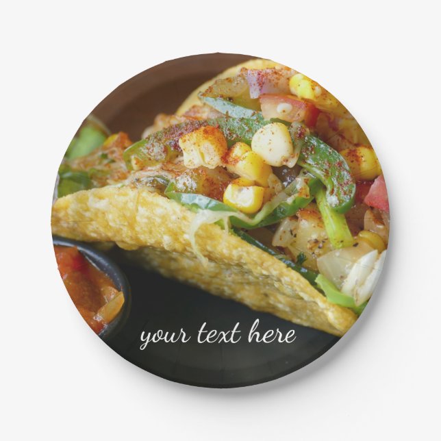 köstliche mexikanische Tacosphotographie Pappteller (Vorderseite)