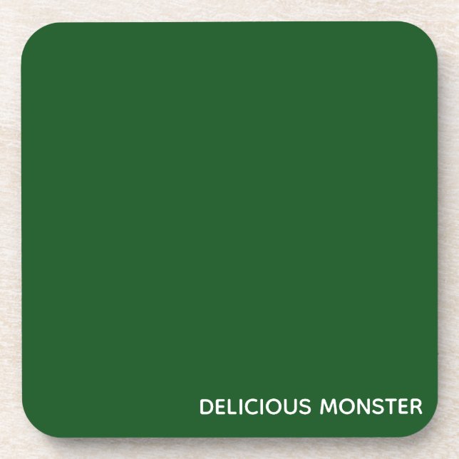 Köstliche Monster-grüne Farbe Getränkeuntersetzer (Vorderseite)