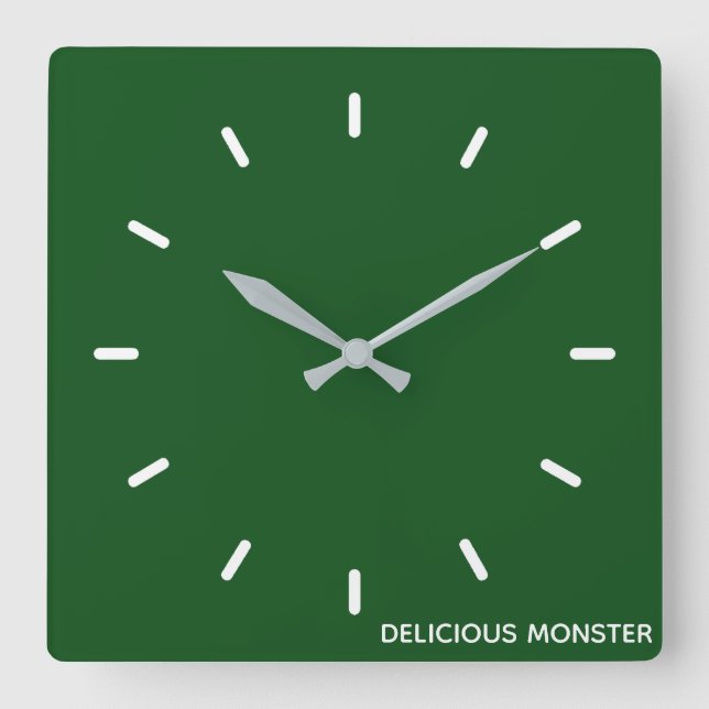 Köstliche Monster-grüne Farbe Quadratische Wanduhr (Vorderseite)