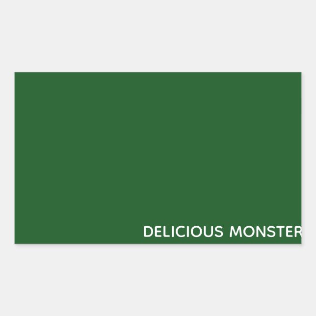 Köstliche Monster-grüne Farbe Rechteckiger Aufkleber (Vorderseite)