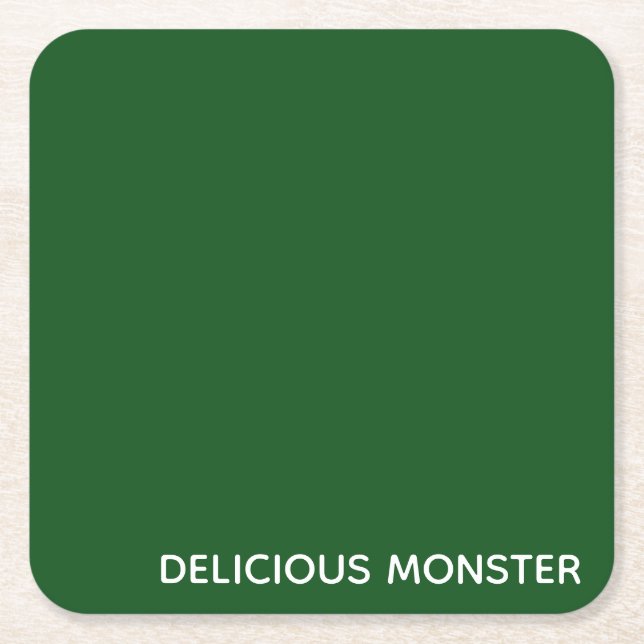 Köstliche Monster-grüne Farbe Rechteckiger Pappuntersetzer (Vorderseite)