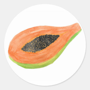Köstliche Painted Papaya Stickers! Runder Aufkleber