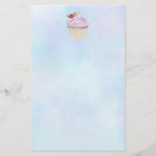Köstliche rosa Cupcake Berry oben Briefpapier