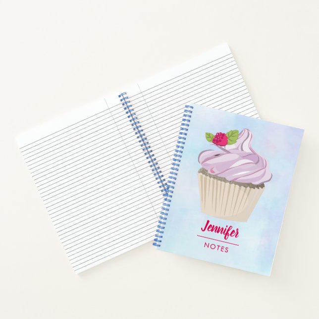 Köstliche rosa Cupcake Berry oben Notizbuch (Innenseite)