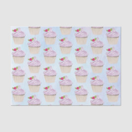 Köstliche rosa Cupcake Berry oben Seidenpapier